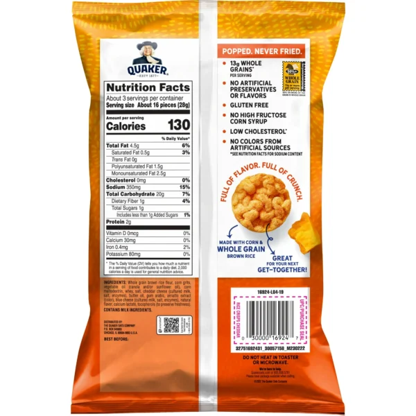 Quaker Rice Crisps, Cheddar Cheese