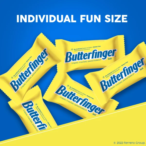 Butterfinger, Bulk 12 Count, Chocolatey, Peanut-Buttery, Fun Size Individually Wrapped Candy Bars