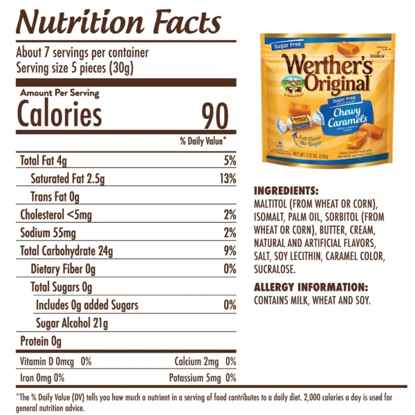 Werther's Original Chewy Sugar Free Caramel Candy