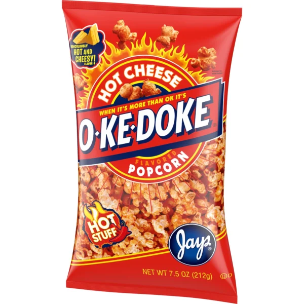 O-Ke-Doke Popcorn, Hot Stuff Cheese Popcorn, 7.5 oz Bag - Image 2