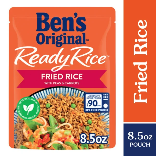 Ben's Original Ready Rice. Fried Rice, 8.5 oz. Pouch. Microwaves in Just 90 Seconds! Ready to Heat and Eat